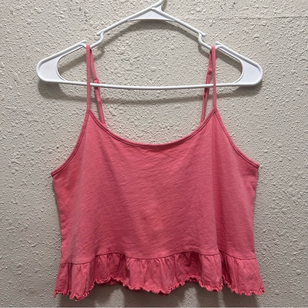 American Eagle Pink Cropped Tank Top Medium